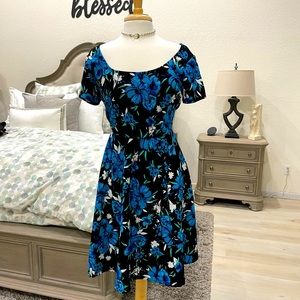 Torrid floral textured skater dress